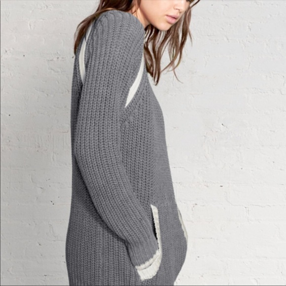 rag & bone/JEAN Camille Tunic Grey Chunky Knit Sweater - Picture 12 of 14